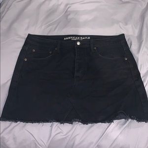 Black Jean Mini Skirt From American Eagle